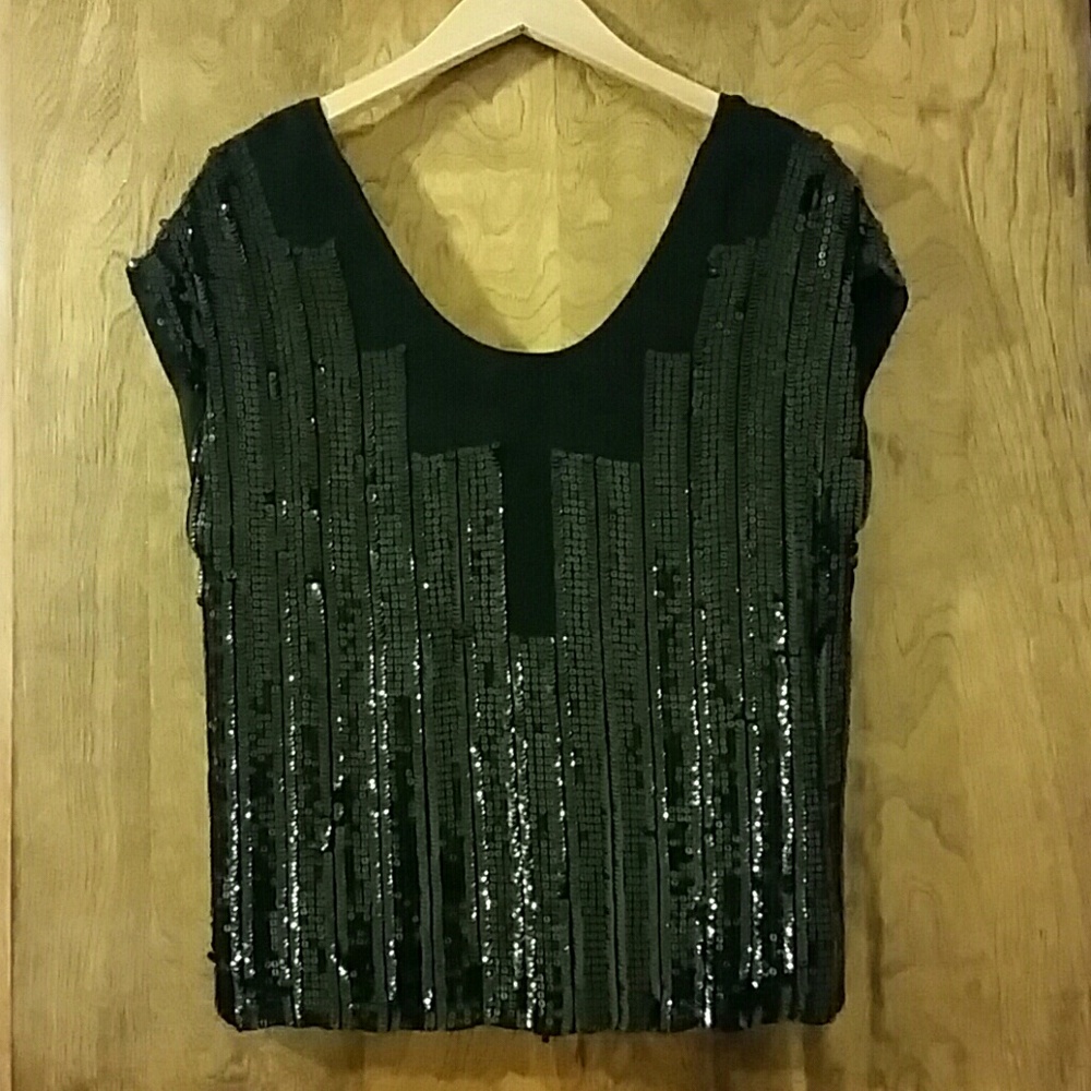 New Size small Sequin blouse with shear detail